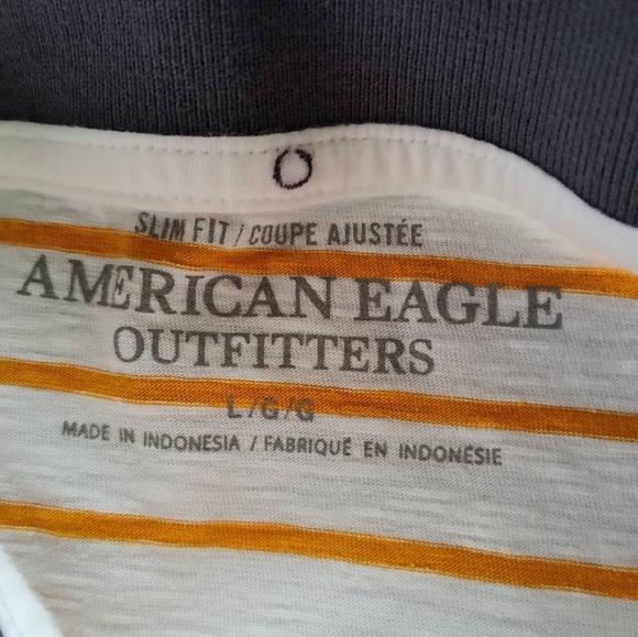 AMERICAN EAGLE Men's Pullover Shirt Size Large Slim Fit Short Sleeves Smoke Free - Picture 3 of 6